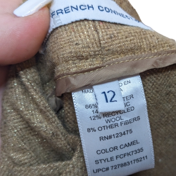 NWT French Connection Lurex Luxe Pants Camel Color Size 12 ✨ - Picture 4 of 14